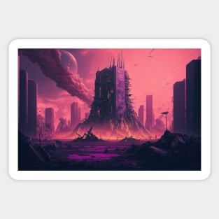 Apocalyptic City Ruins Sticker